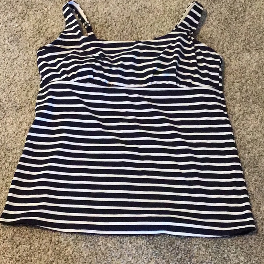 Land’s End Striped Black and White Women's swimsuit top